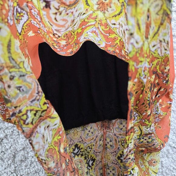 Karen‎ Kane High Low Dress S Boho Kaleidoscope Print Festival Fairycore Flowy - Picture 4 of 14
